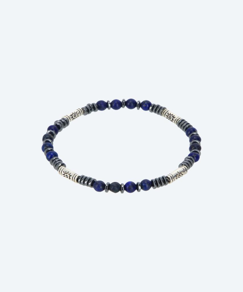 Tony Lawrence Essential Round Gemstone Bracelet Navy Blue