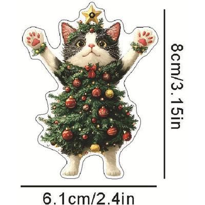 3 Pack Christmas Tree Decoration Acrylic Cute Cat Christmas Ornaments Christmas Decoration Holiday Party Supplies