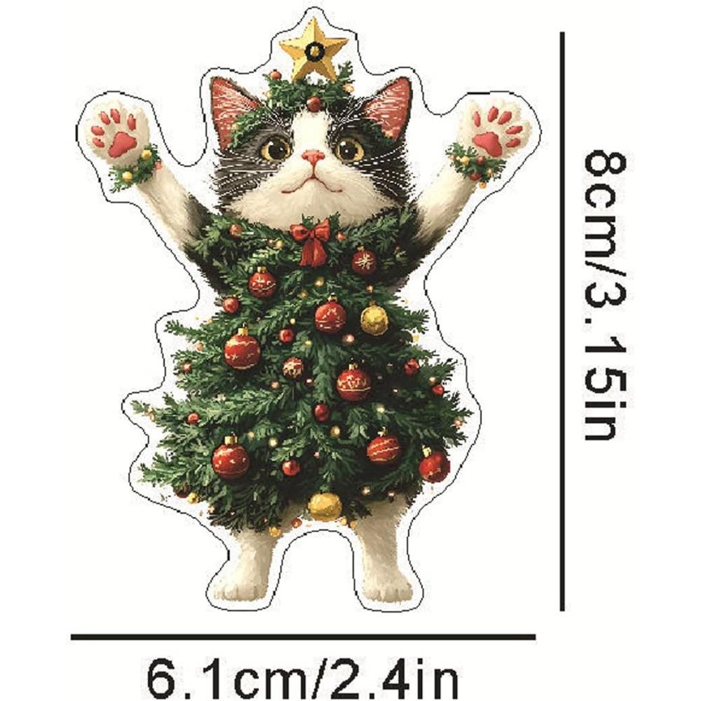 3 Pack Christmas Tree Decoration Acrylic Cute Cat Christmas Ornaments Christmas Decoration Holiday Party Supplies