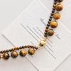 French Natural Boutique Tiger'S Eye Stone Design Double-Layer Necklace Collarbone Chain Female