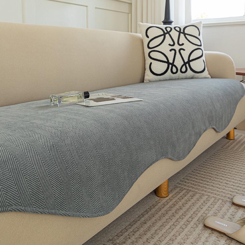 Chenier Special-Shaped Sofa Cushion, Universal In All Seasons, Non-Slip Herringbone Pattern Seat Cushion, Irregular Shape, Sofa Cover Towel