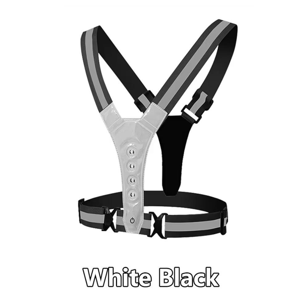 

Велосипедний жилет високої видимості Регульований світловідбиваючий жилет зі світлодіодами для нічного попередження, роботи, риболовлі