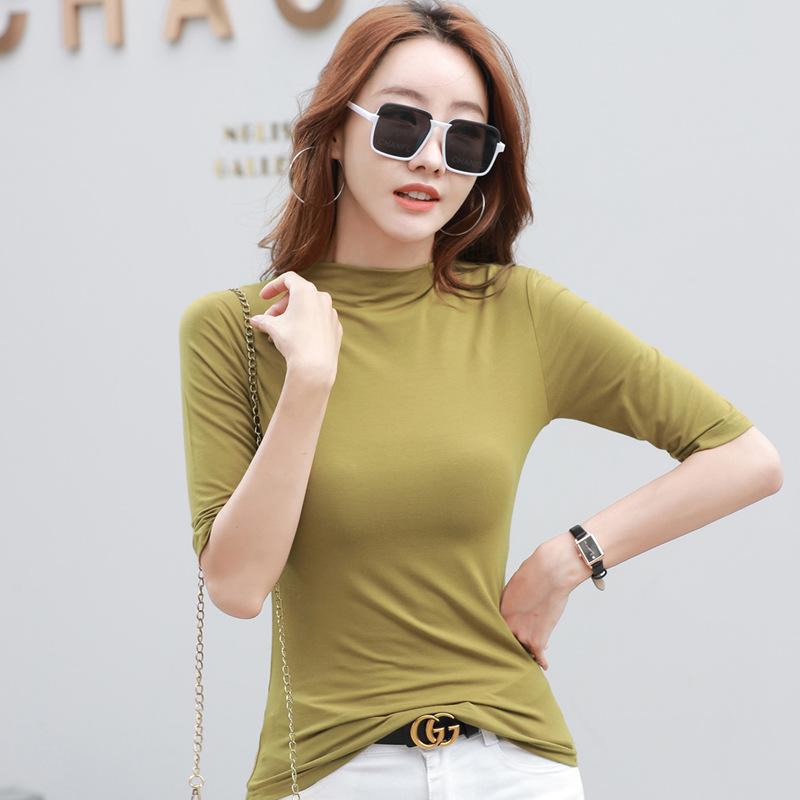 

Летняя корейская хлопковая футболка женская повседневная винтажная офисная футболка с коротким рукавом весенняя женская зеленая приталенная рубашка XL жёлтый
