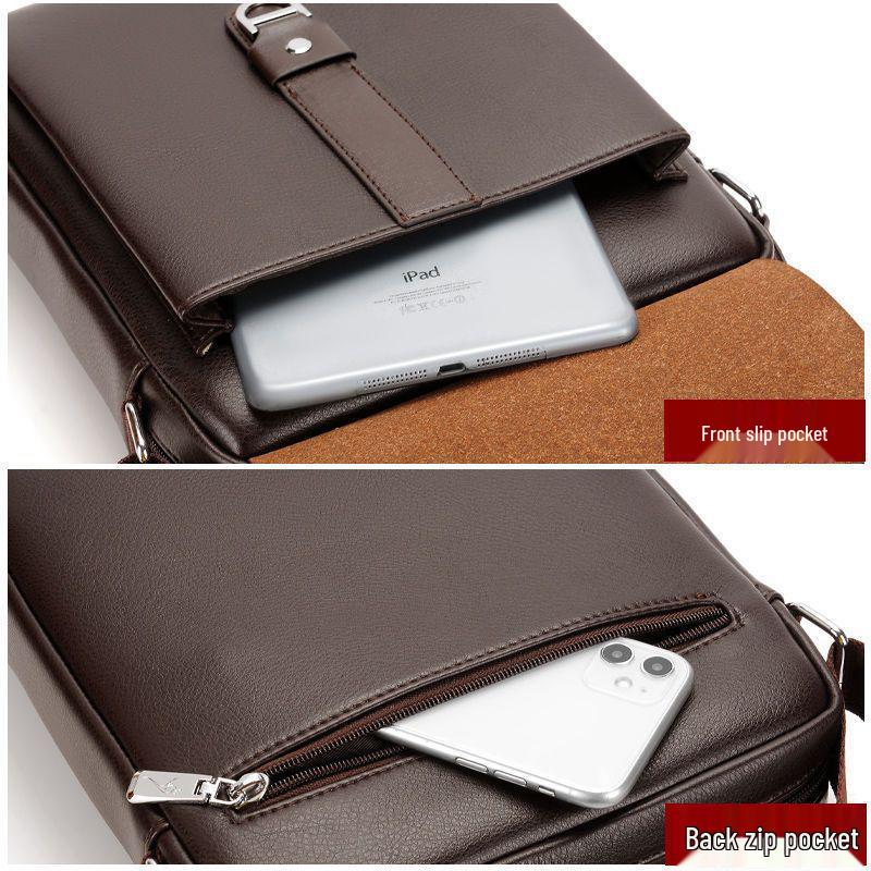 Men's Genuine Leather Crossbody Backpack - Casual & Business Trendy Bag