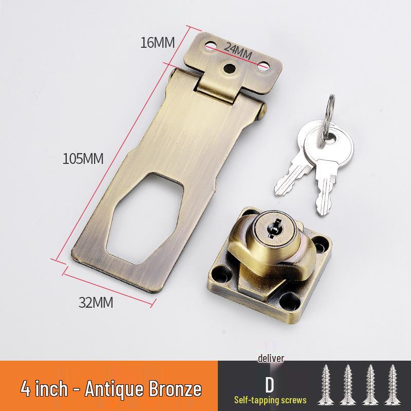 Altmodisches Hakenverschluss-Schloss ohne Bohren für Schublade, Schrank, Kleiderschrank, Schreibtisch und Tür.