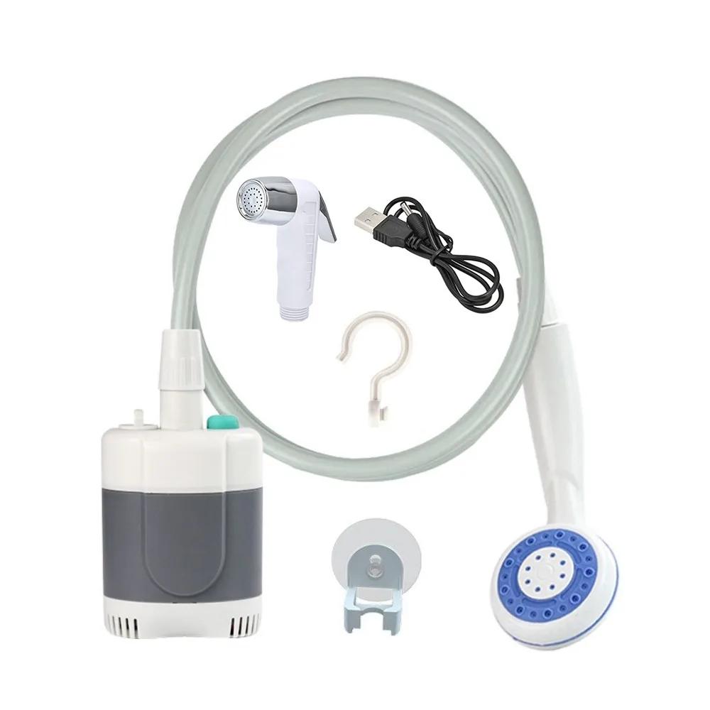 New 2200mAh Portable Shower Rechargeable Long-Lasting Camp Shower Pump Universal Camping Shower for Hiking Traveling RV