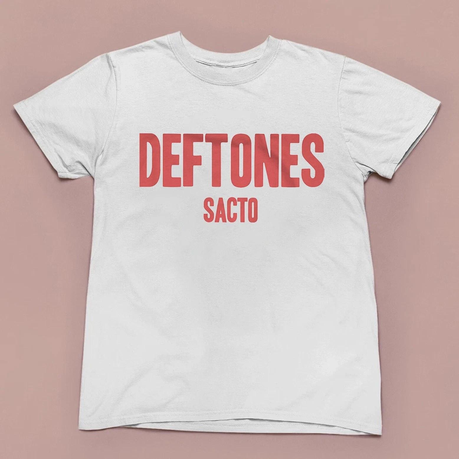Deftones Sacto T-shirt, Unisex White Cotton T-shirt, Size S-5XL M