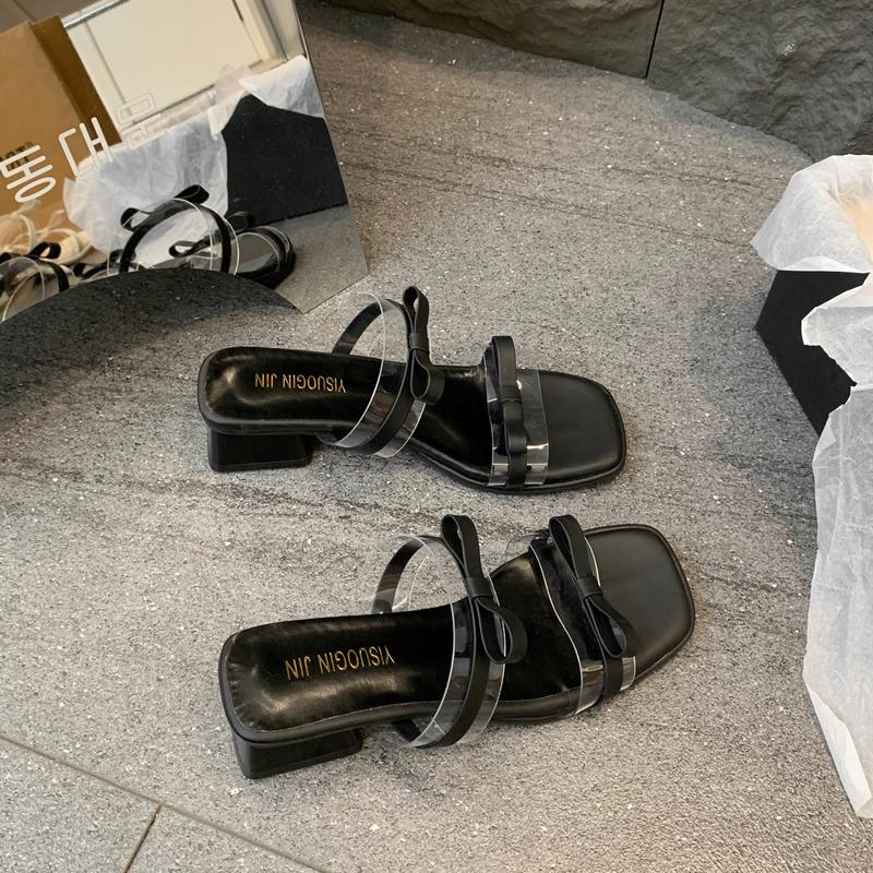 

Женская обувь Лоферы Блестящие Слайды Тапочки Мягкий Квадратный каблук 2025 Желейный Комфорт Блок Весенние Скандалы Обувь Тапочки Мягкий 40 чёрный