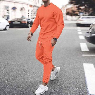 Autumn Men Suits Long Sleeve 2 Piece Casual Long Pants Sweatsuits Men's Sports Two Piece Sets White Black Blue