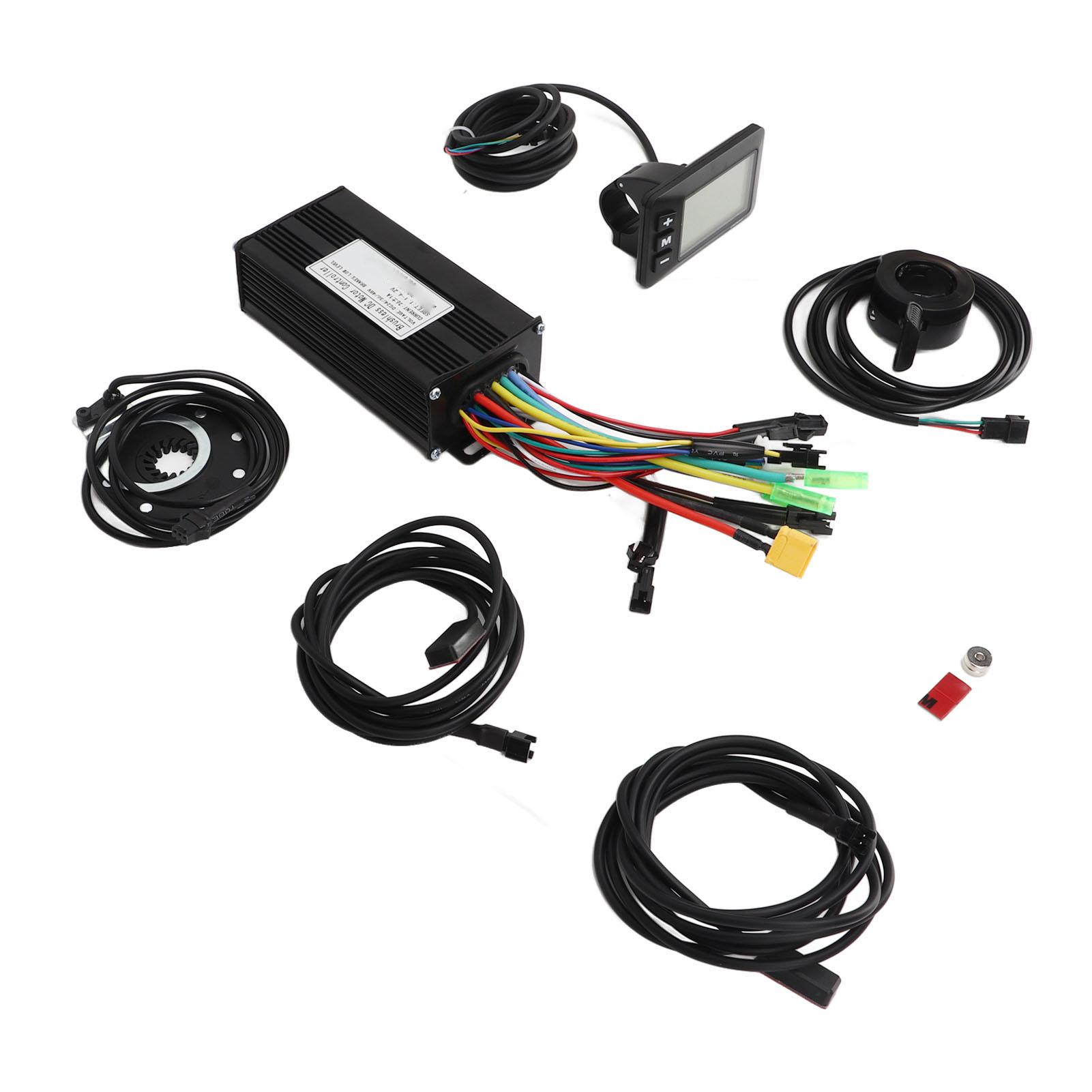 

Electric Bike Conversion Kit 26A 3 Mode Sinewave Controller GD01 Panel with 130X Thumb Throttle Power Off Sensor for