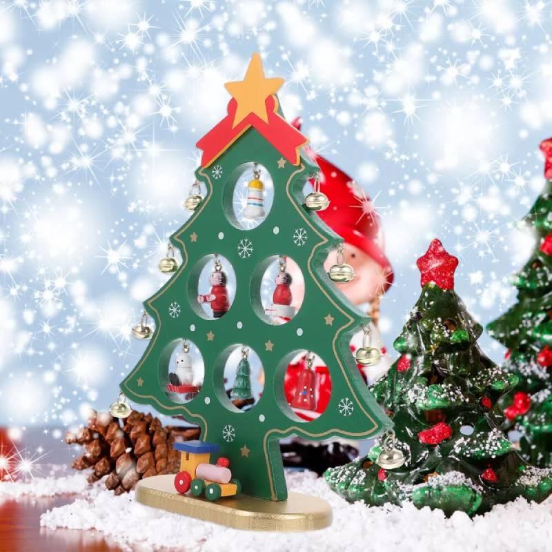Mini Tree Decorative Christmas Ornaments Xmas Table Decoration Children Gift