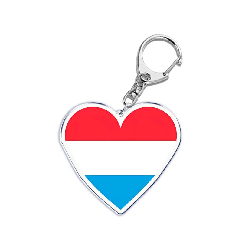 France Scotland Germany Country Love Heart Keychains Ring for Accessories Bag Pendant Key Chain Llaveros Ewelry Fans Gifts