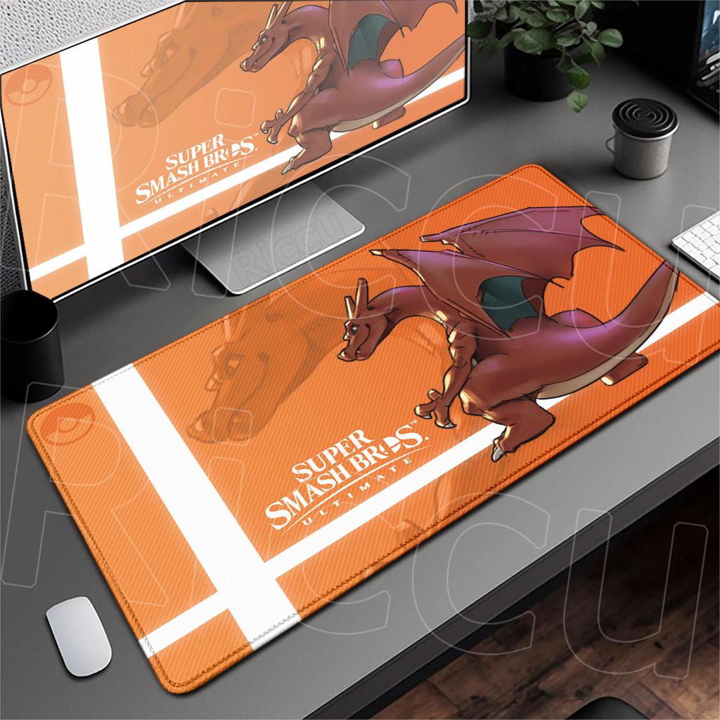 Locking Edge Washable Computer Desktop Mat XXL PC Laptop Anime Gaming Mouse Pad P-Pokemon Charizard Keyboard Carpet Rubber Base