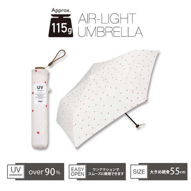 Tvåfärgat Mini-vikbart Hjärta 55 cm Perfekt för och och Sött för Retroprodukt Wpc. Luftig paraply, Ultralätt, (115g), Pendling,