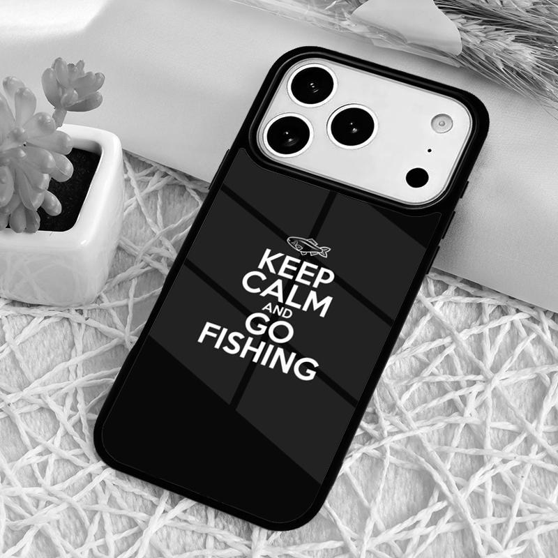 Keep Calm and Go Fishing Phone Case for iPhone 17 Air 16 15 11 12 14 13 Pro Max Shockproof Cover