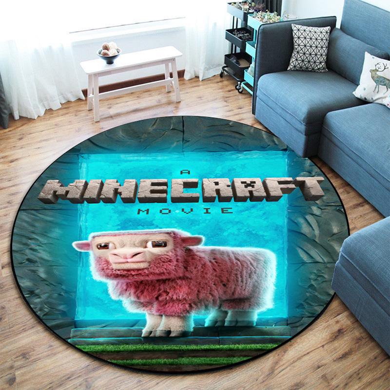 Sandbox Electronic Xbox Games Minecraft Circular Carpet Household Goods Decoration Anti Slip Home Table and Chair Mat Aisle Door Mat Carpet D11