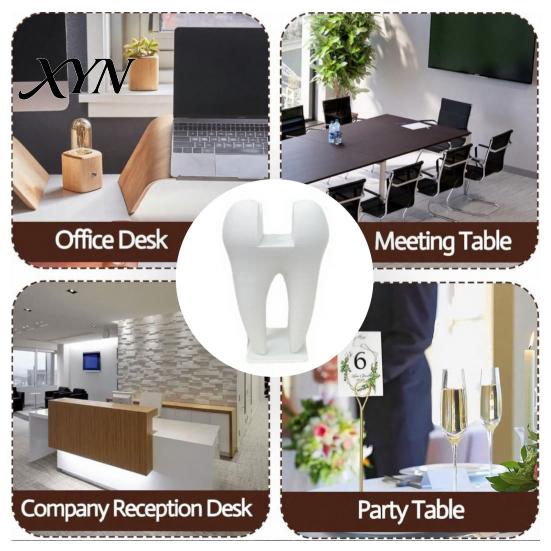 Office Desk Accessory 3D Printed Business Card Holder, Tooth Shaped Matte White Organizer, Home Organizer Minimalist Style Ornament for Dental Clinics