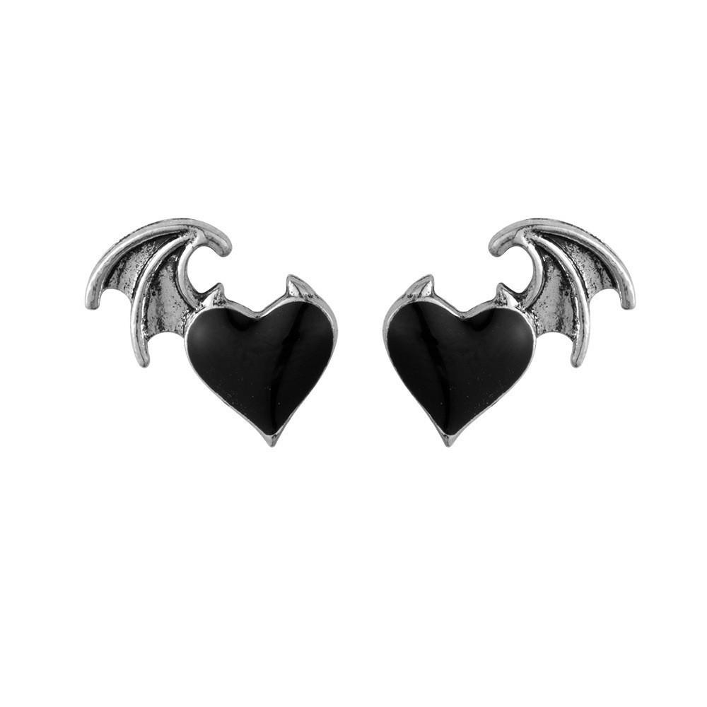Wing Modern Alloy Heart Earrings For Women In Red And Black Summer 2022