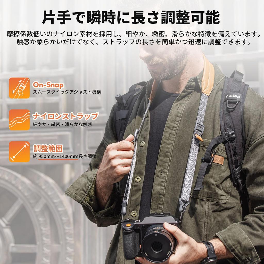 Ulanji Falcam Camera Shoulder Strap with Maglink Quick Adjustable Length from 950mm To 60kg Load Leather and Nylon 36mm for Mirrorless and SLR Classic