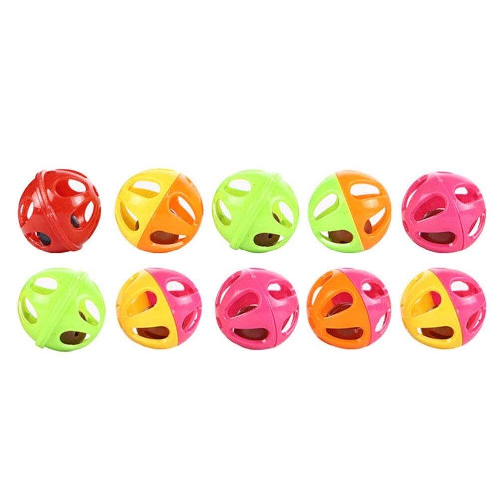 10Pcs Cat Bell Ball Toys Funny Plastic Kitten Jingle Ball Toys Pet Interactive Supplies