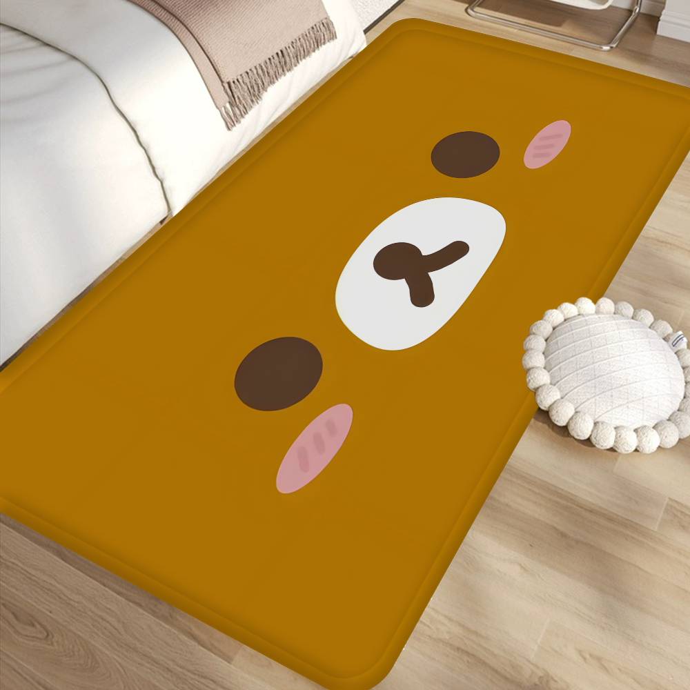 Cute Cartoon R-Rilakkuma B-Bear Kitchen Mat Kids Room Bedroom Decoration Balcony Anti-Slip Doormat Living Room Alfombra