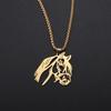Exquisite Stainless Steel Horse Head Pendant Necklace for Men Women Fashion Statement Animal Zodiac Jewelry Keepsake Gift