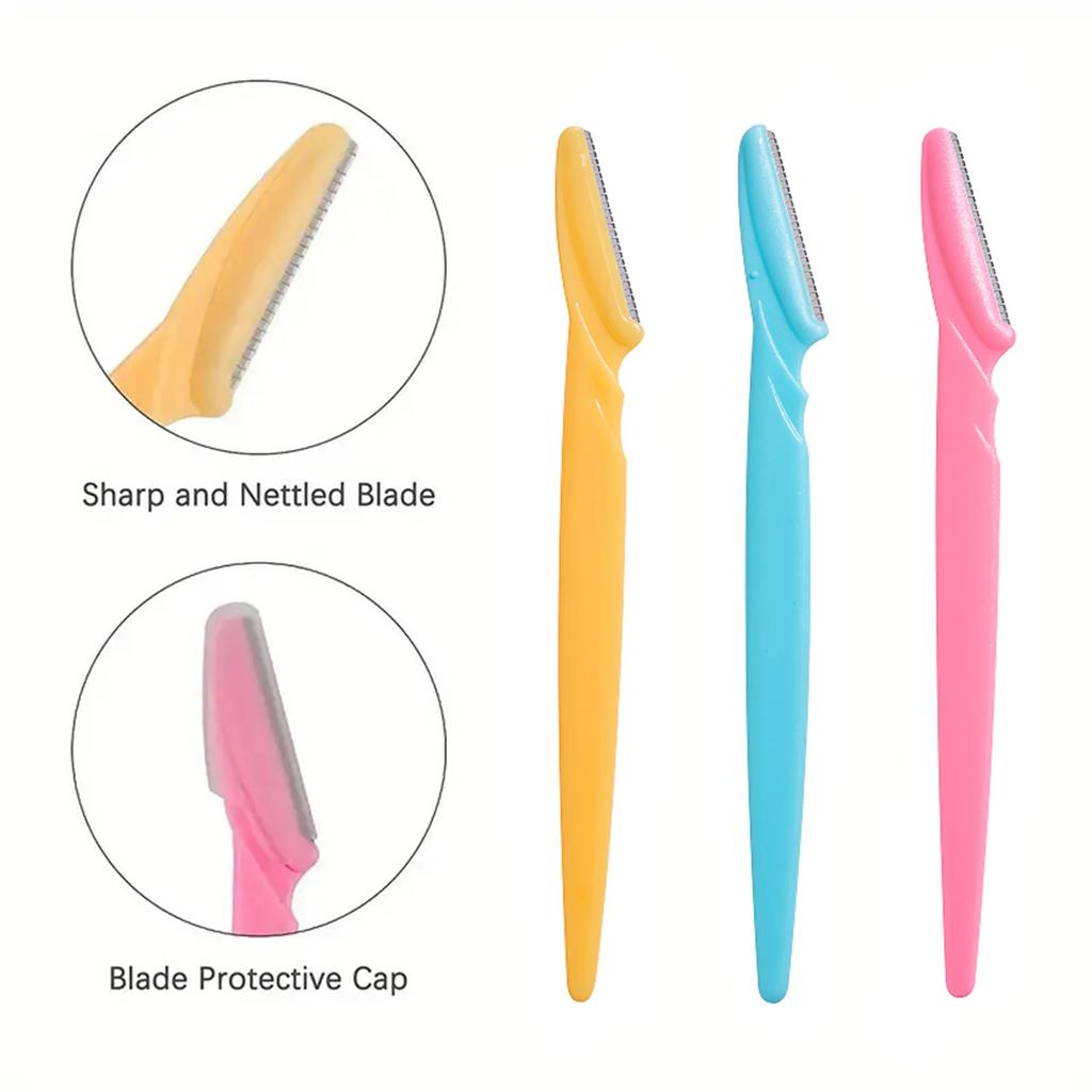 30Ppcs Bottle Eyebrow Razors With Container Facial Eye Brow Trimmer In Case Hair Removal Shaver Safe Blades Trimming Tools