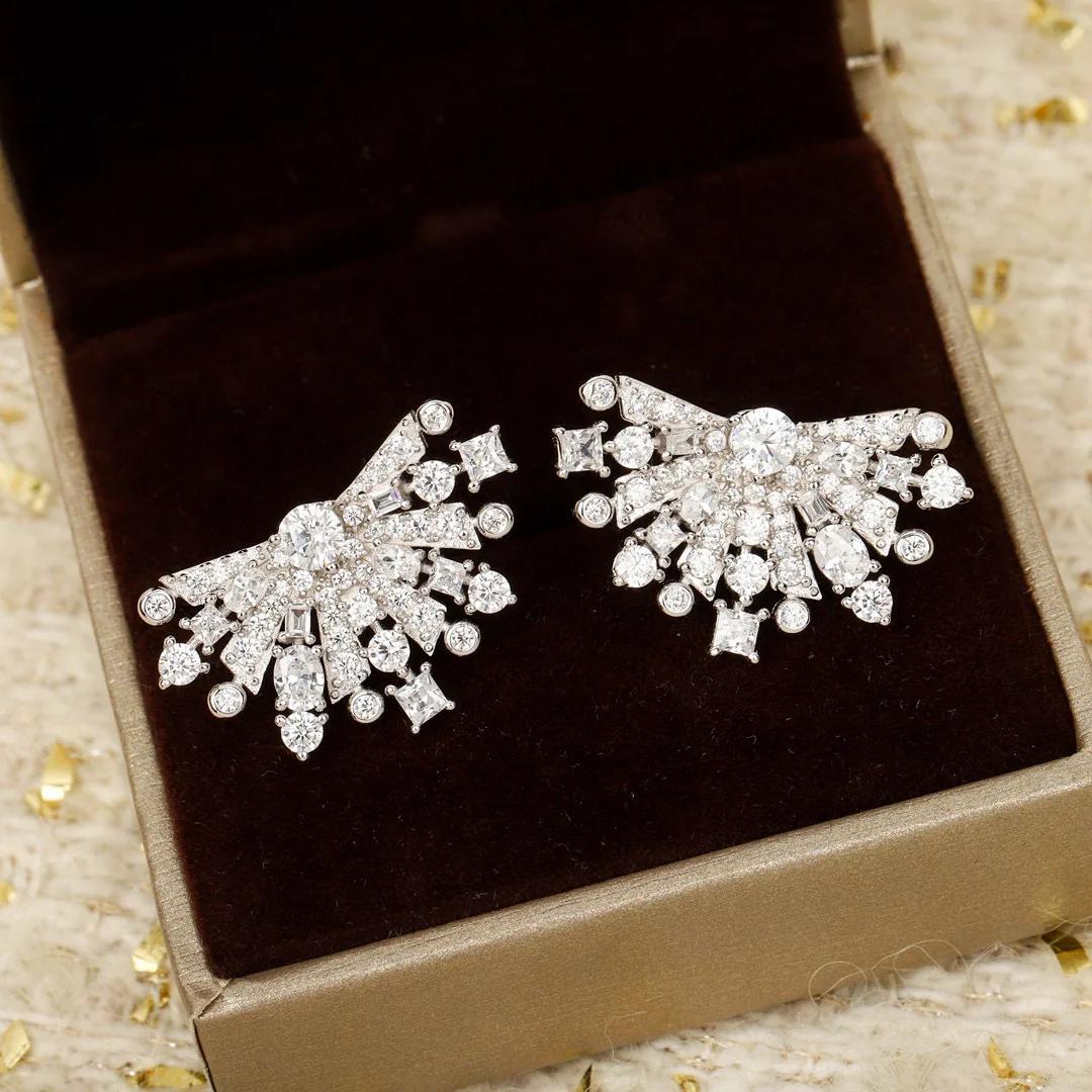 

Musla Vintage Earrings for Women Luxury Jewelry Fashion Diamonds Designer Eardrop Pure 925 Sterling Silver Party Stud Earrings