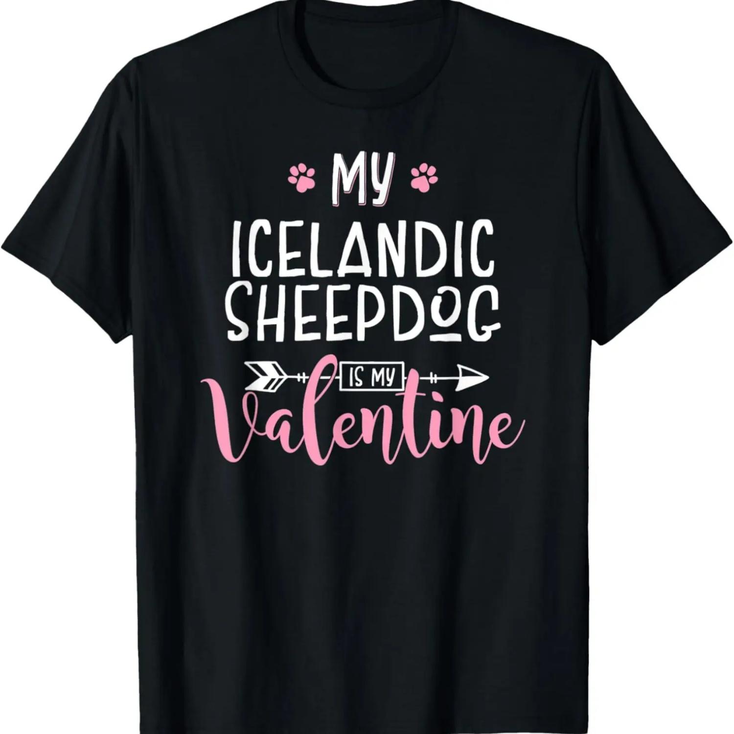 My Icelandic Sheepdog Is My Valentine Party Gift T-Shirt S чёрный