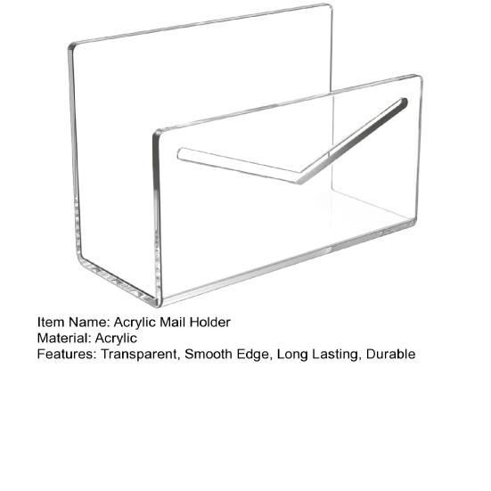 Acrylic Mail Holder Clear File Letter Organizer Smooth Edge Burr-Free Lightweight Countertop Vertical Envelope Mail Holder