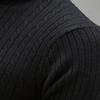 Sweater Solid Color Comfortable Acrylic Elastic Men Knitted Sweater for Daily Life