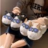 Lightning Dog Cartoon Plush Warm Cotton Slippers Winter Warm Home Indoor Cute Eye Dog Non-slip Cotton Shoes