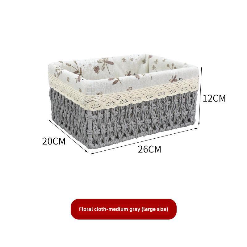 Rattan Paper Rope Woven Storage Basket for Snacks, Toys, and Sundries