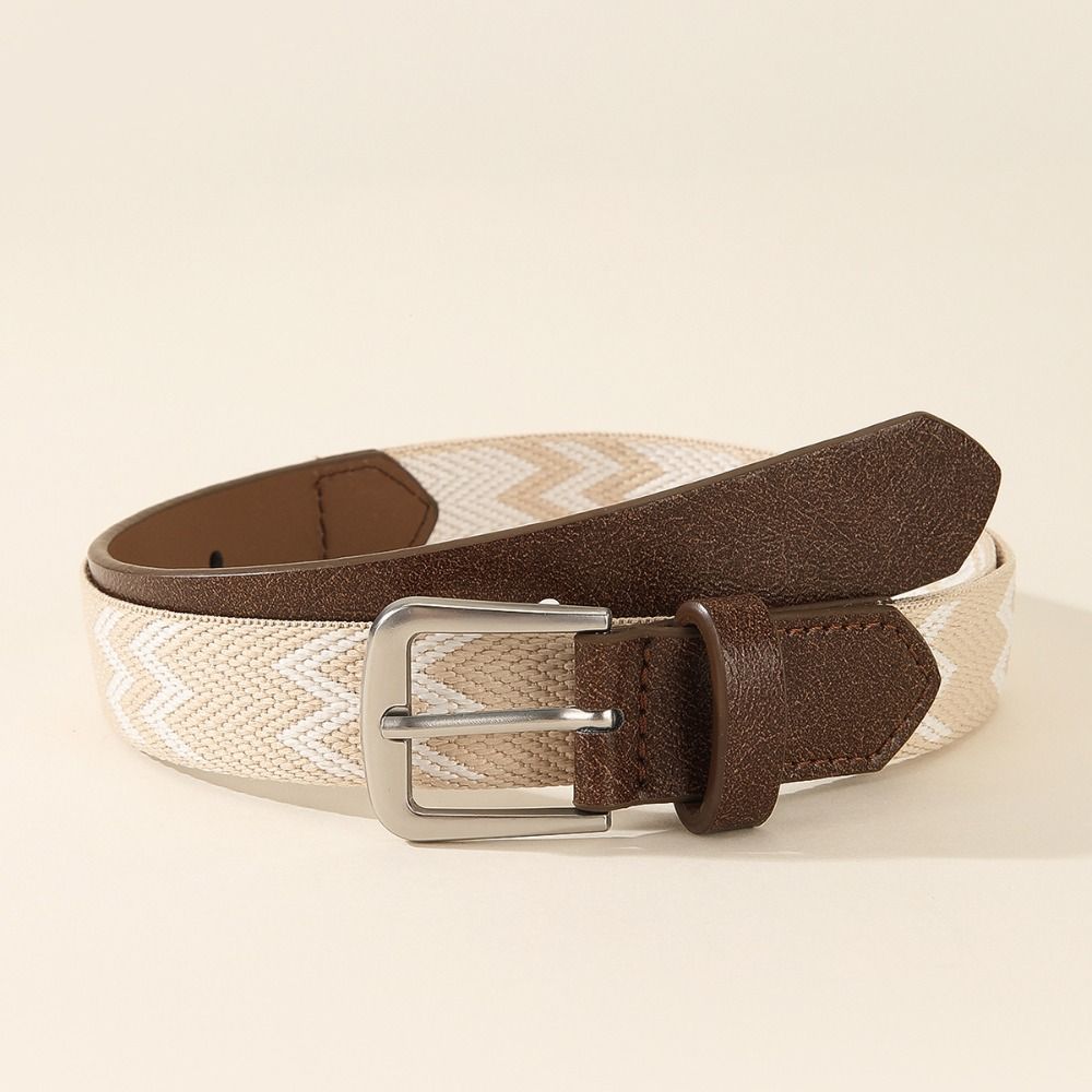 Splicing Nylon Weaving Belt Bohemian Style Waist Band Trendy Pin Buckle Waistbands