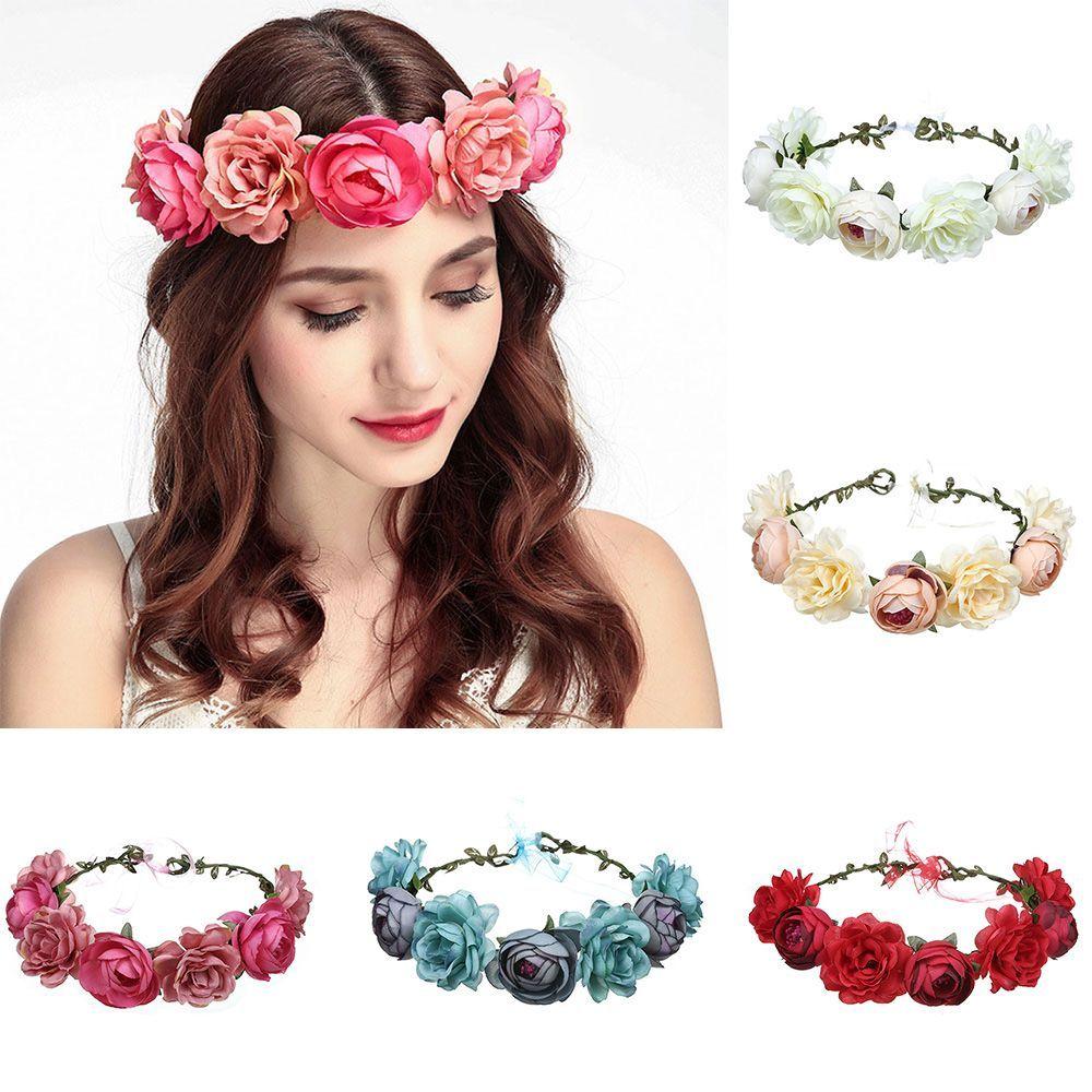 

Повязка на голову Искусственный цветок на берегу моря Цветочная повязка на голову Венок на голову Венок невесты Пляжная повязка на голову шампанского