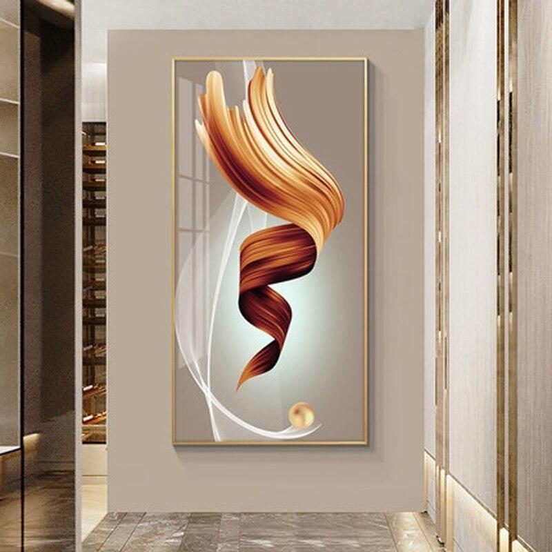 Home Decoration Light Luxury Style Abstract Geometric Porch Living Room Decoration Poster Painting Wall Art Picture