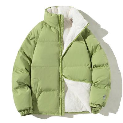 Down Cotton Coat Men's Winter Thickened Velvet Thermal Jacket Top Loose and Trendy