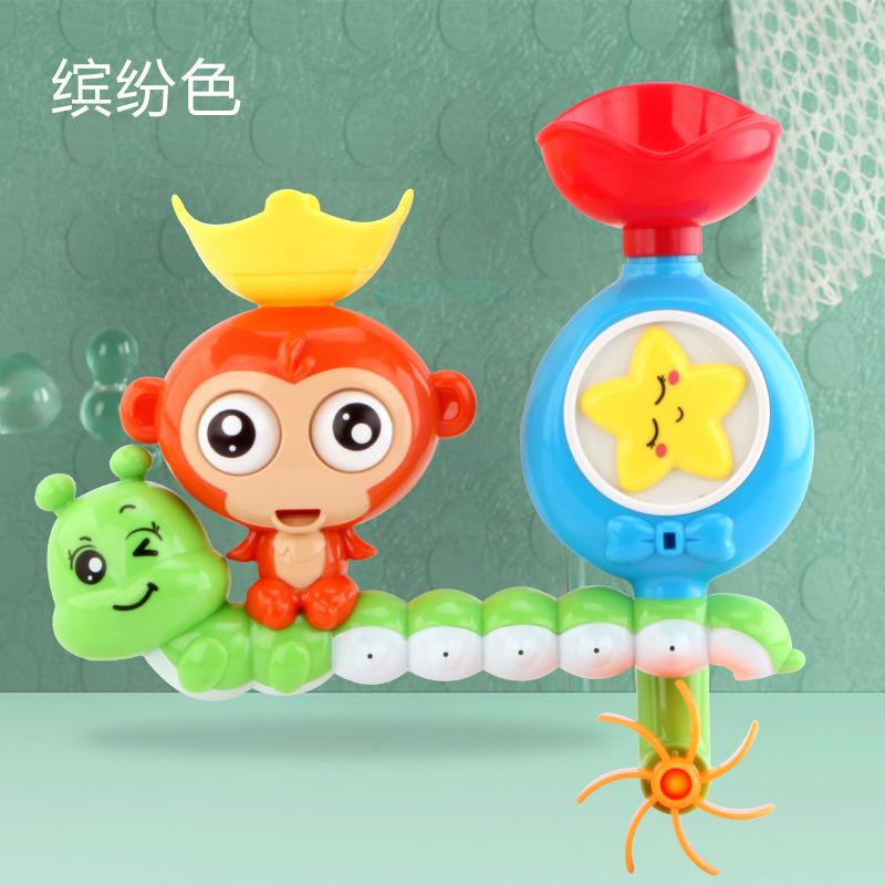 

Трансграничная детская игрушка для игры в воду, милая обезьянка-присоска, поворотная музыка, детский водный спрей для купания, цветок-разбрызгиватель, игрушка для ванной комнаты красный