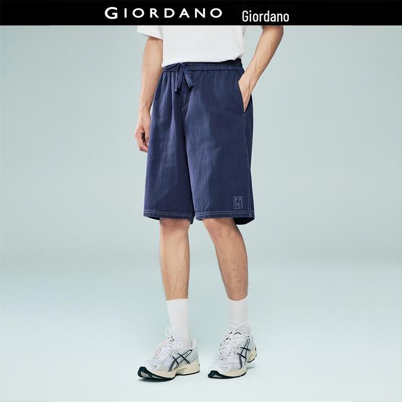 Giordano Men s Drawstring Jacquard Denim Shorts L