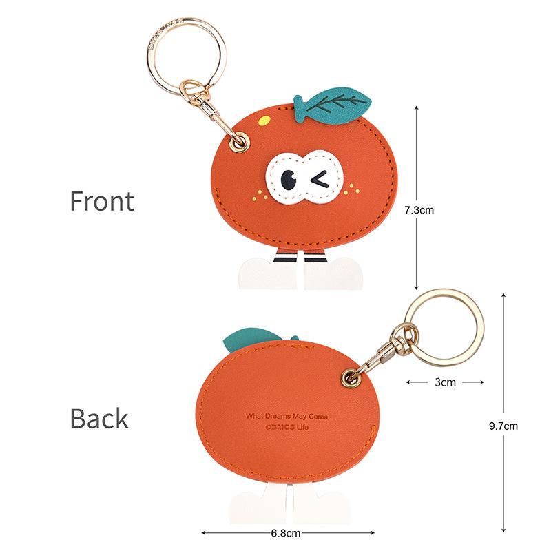 Bamen Bug Club Cartoon Access Control Card Leather Case Keychain Creative Cute Girl Key Pendant Bag Hanging Personalized Gifts