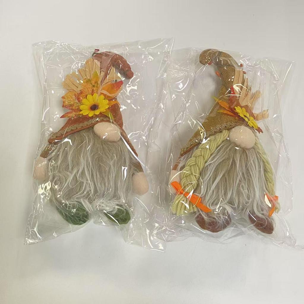 Thanksgiving Autumn Light-Up Maple Leaf Gnome Ornament