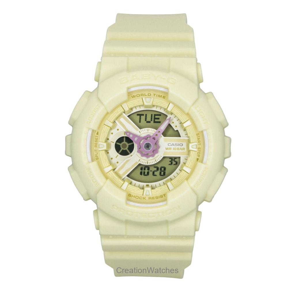 Casio Baby-G Analog Digital Resin Strap Yellow Dial Quartz BA-110AH-9A 100M Women's Watch