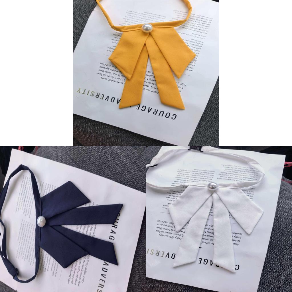 College Style Bow Tie For Women With Geometric Pattern In Silk Blend For Office And Casual Wear