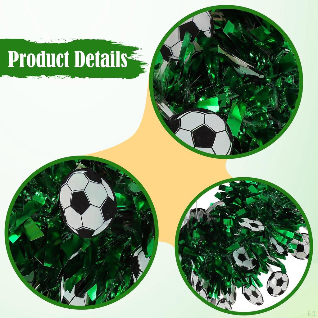 Football Themed Wreath Creative Lightweight Versatile for Door Round Green Tinsel Events