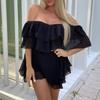 Women's Fashion Summer Spring Solid Color Print Sleeveless One Shoulder Middle Waistline Casual Dresses
