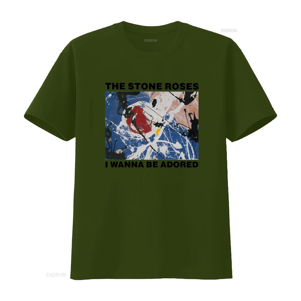 Vintage Y2k The Stone Roses I Wanna Be Adored T Shirt White Medium Vintage Washed Versatile Casual Soft Stylish Slightly Homme
