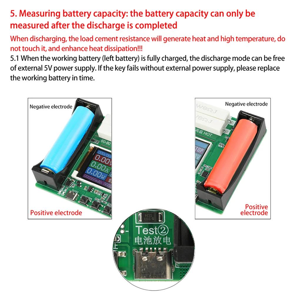 DC1V Battery Capacity Tester 18611 Lithium Battery Internal Resistance Tester Digital Battery Power Detector Module Type-C