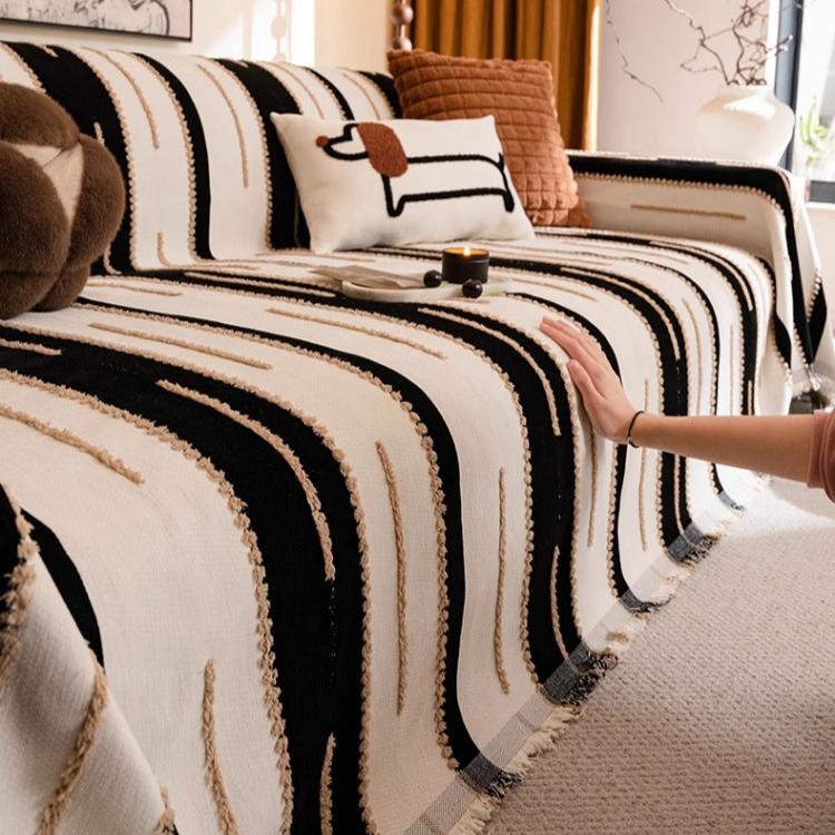 1pc Chenille Sofa Cover Blanket, Dustproof Couch Cover Blanket, All Seasons Universal Sofa Slipcover, Pet Friendly Anti Cat Scratch Sofa Cover Bedroom