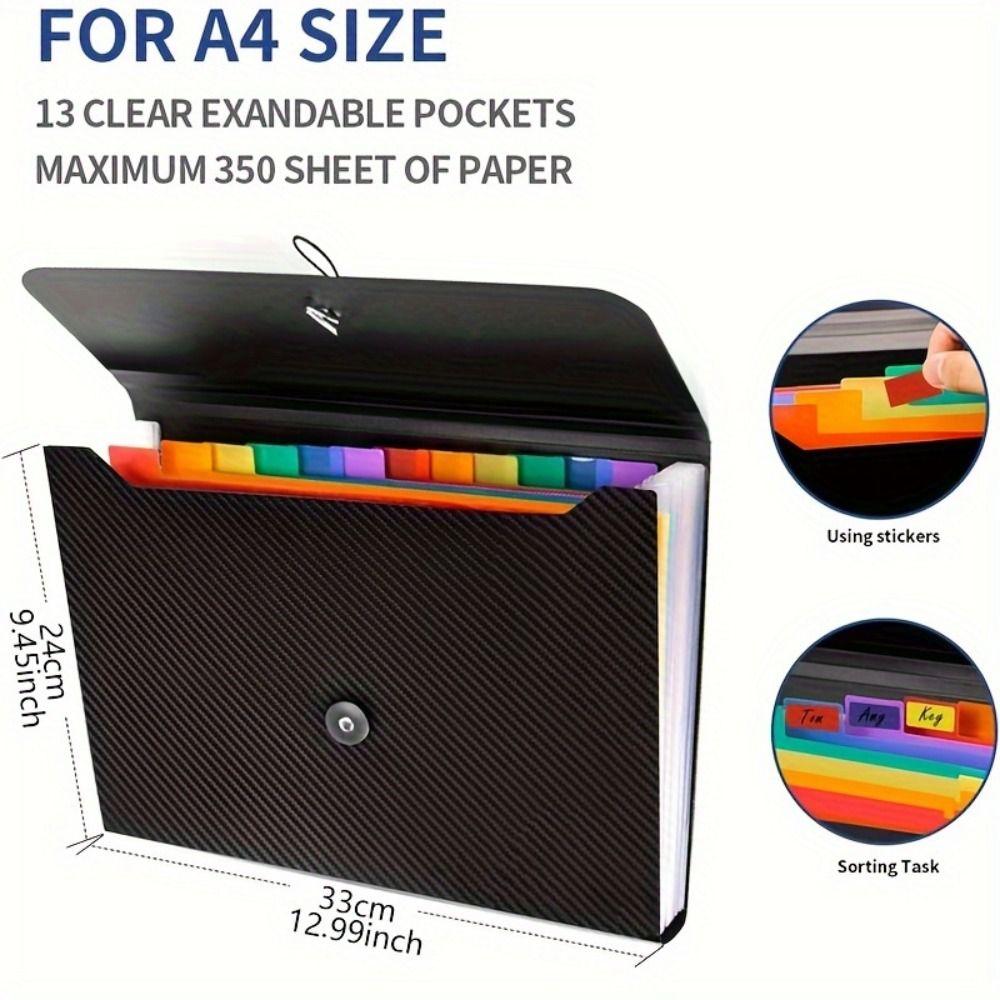 Multi-layer A4 File Folder 7/13 Grid File Storage Holder Portable Exam Paper Organizer Homework