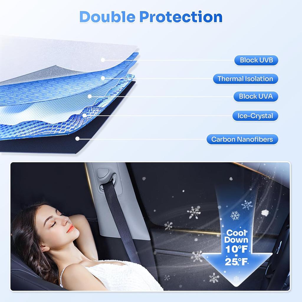 For Tesla Model Y Juniper 2020-2026 Windshield Sun Shade Side Rear Window Cover Sunshade Sun Visor Shield Privacy Protection